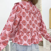 Blomstret Bluse i Babydoll-Stil- Babbas