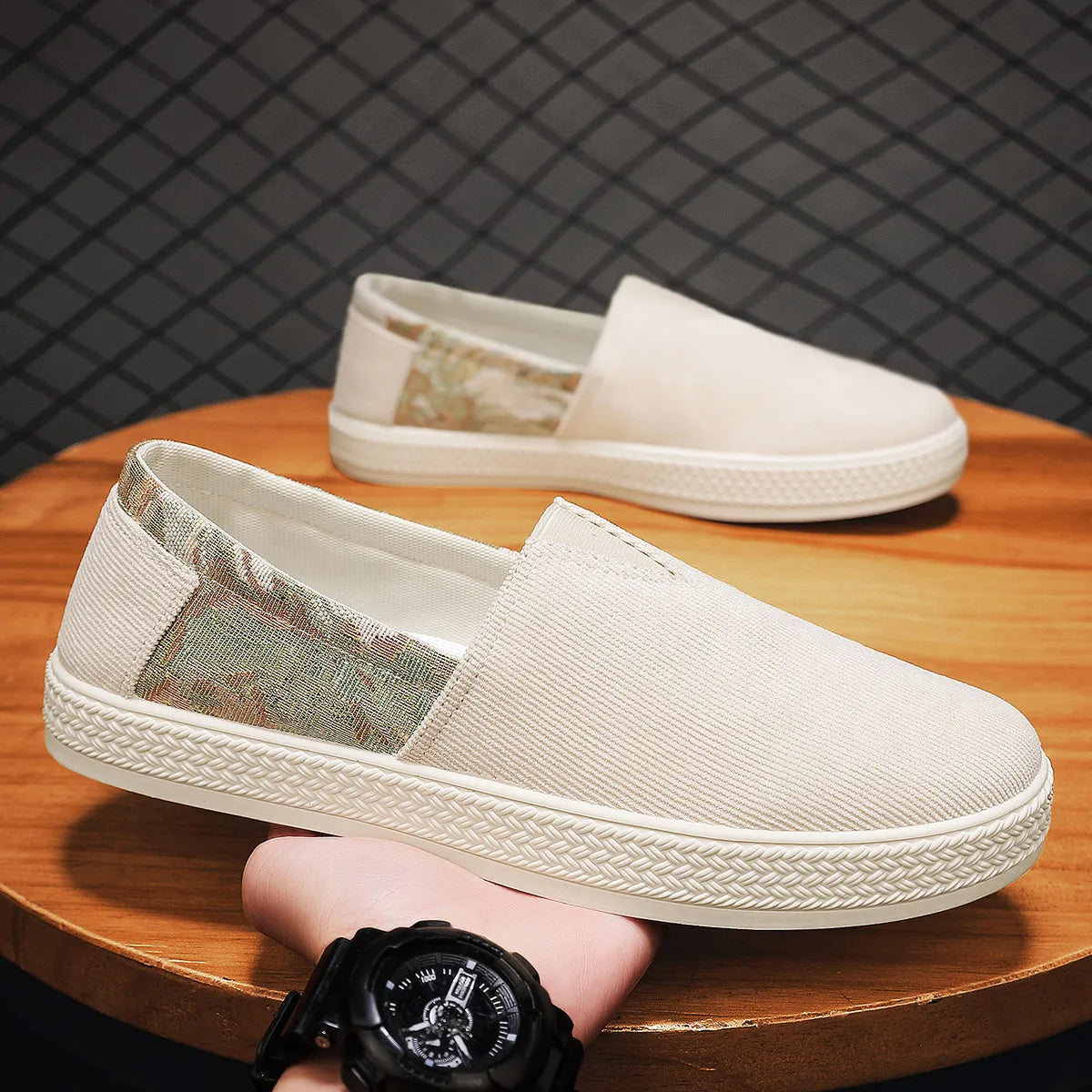 Letvægts Loafers i Canvas til Mænd til Forår og Sommer - Kiranno