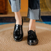Premium Læder Oxford Arbejdskontor Kvinder Stilfulde Loafers - Urana