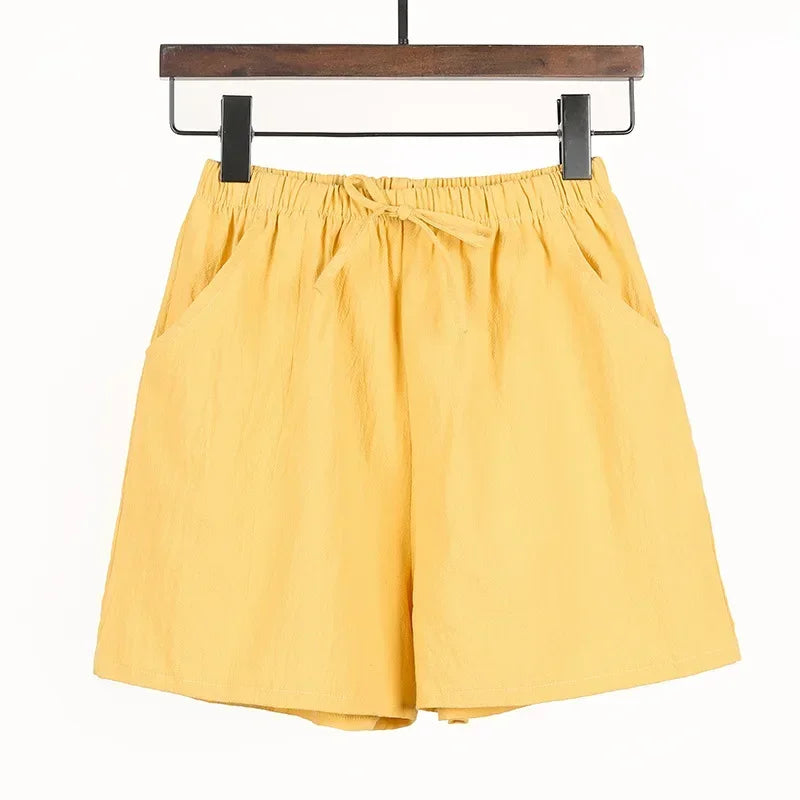 Casual Højtaljede Hørshorts til Kvinder - Shaya