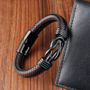 Flerlags Vævet Læderarmbånd til Mænd - Zacco