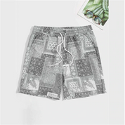 Strandshorts med elastisk talje med bandanatryk til mænd - Javiero