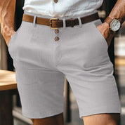 Årgang Linned Slim Pasform Shorts til Mænd | Sommer | Forår - Humbez