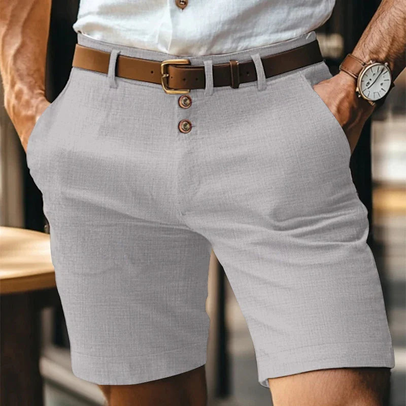 Årgang Linned Slim Pasform Shorts til Mænd | Sommer | Forår - Humbez