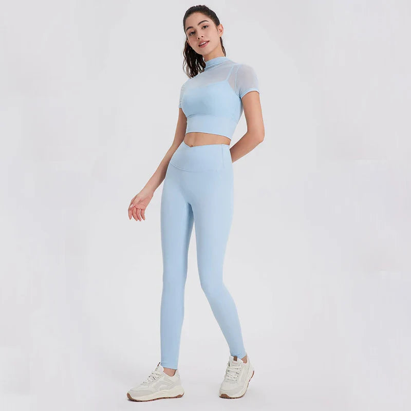 Hurtigttørrende 2-delt Sæt | Yogatop og Bløde Leggings - Jazza