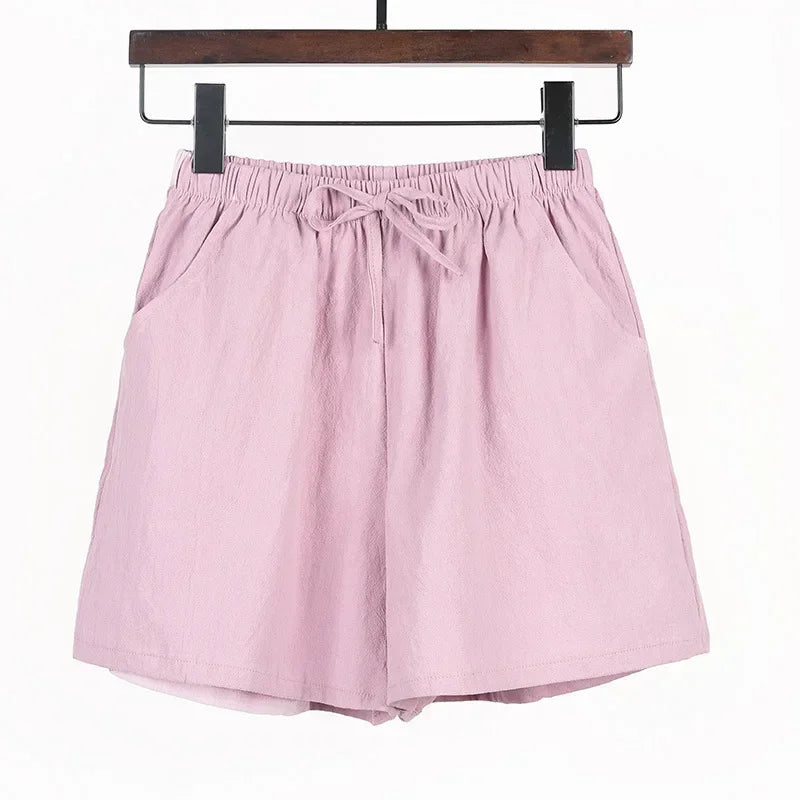Casual Højtaljede Hørshorts til Kvinder - Shaya