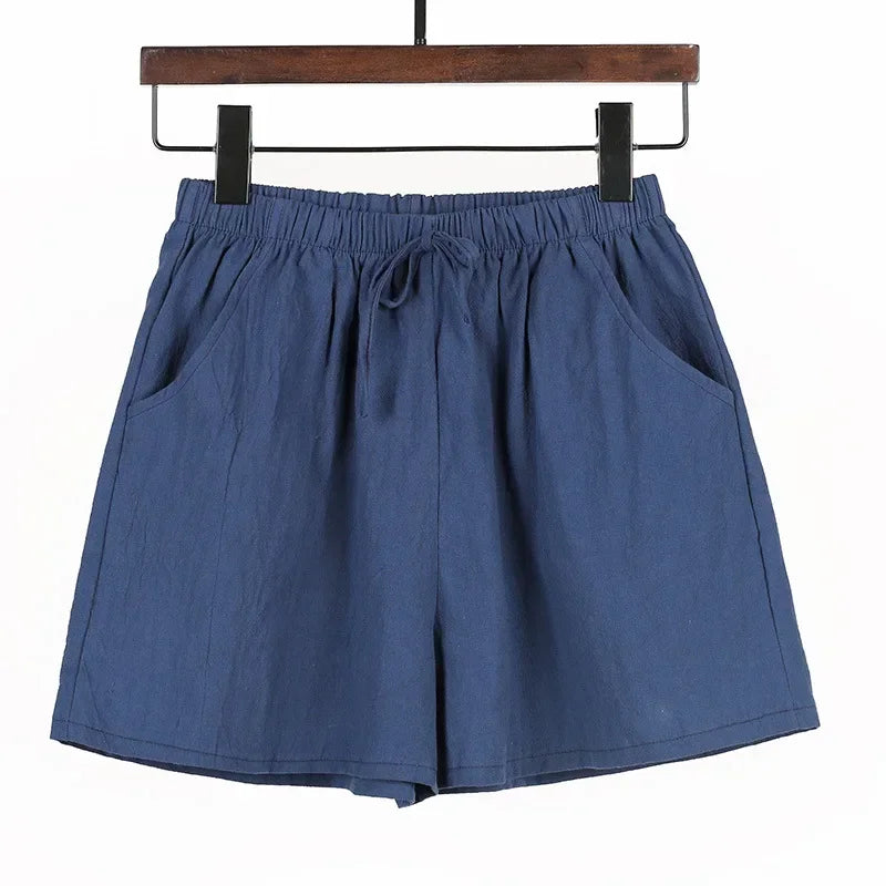 Casual Højtaljede Hørshorts til Kvinder - Shaya