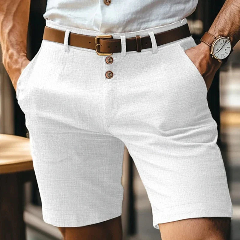 Årgang Linned Slim Pasform Shorts til Mænd | Sommer | Forår - Humbez