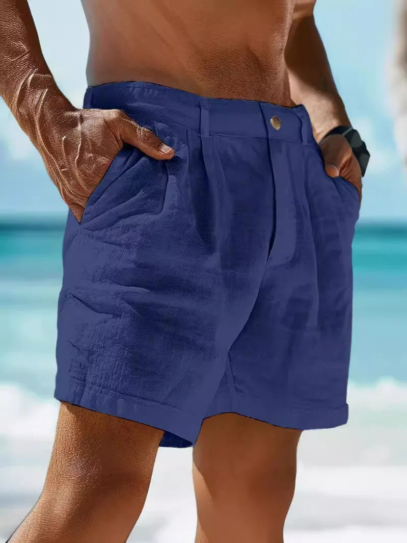 Klassiske Linned Slim Pasform Herreshorts | Forår | Sommer - Chons