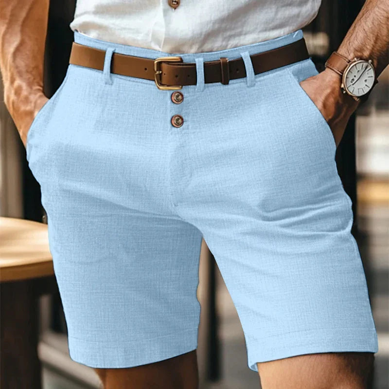 Årgang Linned Slim Pasform Shorts til Mænd | Sommer | Forår - Humbez