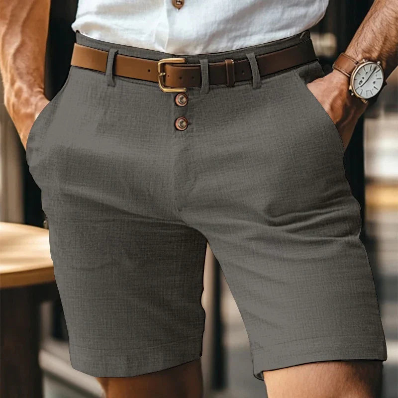 Årgang Linned Slim Pasform Shorts til Mænd | Sommer | Forår - Humbez