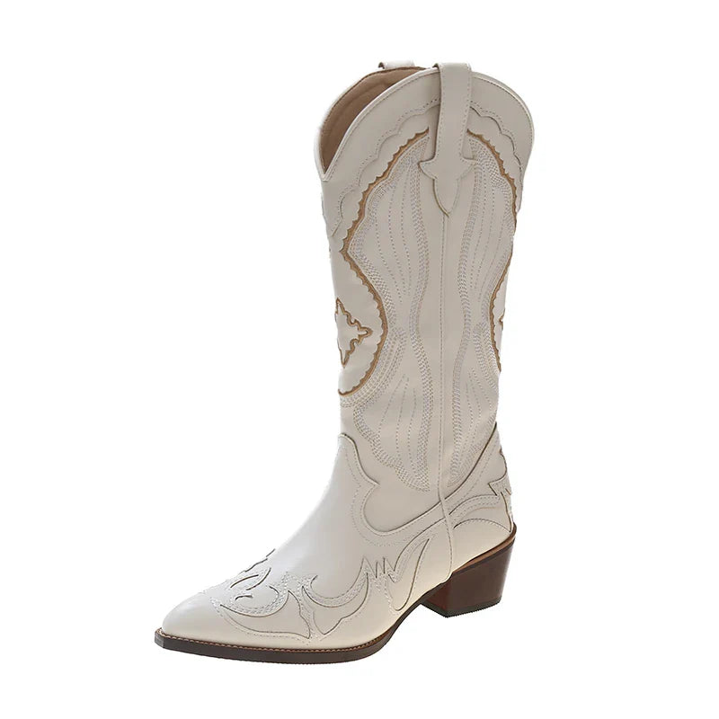 Western Style Knæhøje Cowboystøvler til Damer | Forårs Kollektion - Ameta