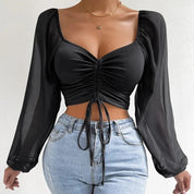 Moderne Damebluse med Pufærmer - Elegant Look til Enhver Lejlighed - Irmana