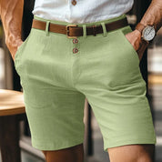 Årgang Linned Slim Pasform Shorts til Mænd | Sommer | Forår - Humbez