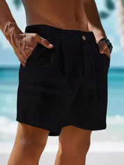 Klassiske Linned Slim Pasform Herreshorts | Forår | Sommer - Chons