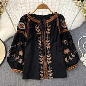 Boho Stil langærmet Bluse - Evenia
