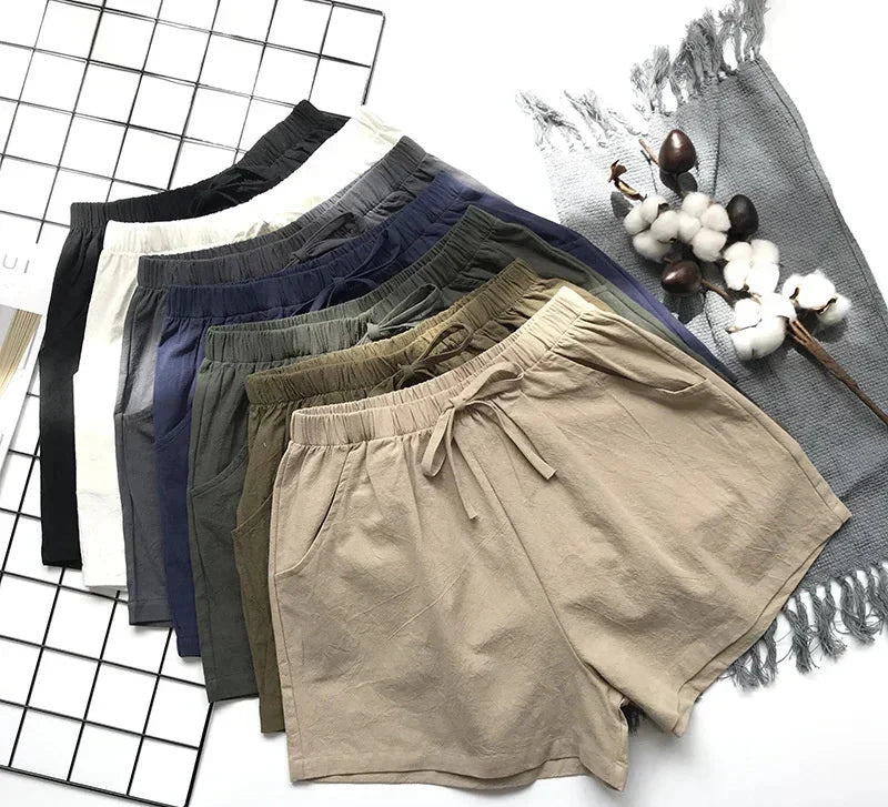 Højtaljet Bomuldshør Sportsshorts | Sommer | Forår - Javina