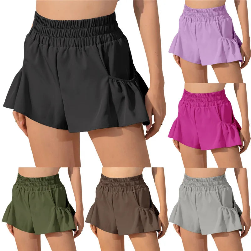 Sportsshorts til Kvinder med Flæser og Lommer | Yoga, Fitness, Fitnesscenter, Pilates - Casla