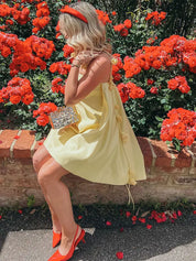 Kort Kjole til Kvinder med 3D-blomster – Romantisk og Trendy - Flaviz
