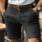 Årgang Linned Slim Pasform Shorts til Mænd | Sommer | Forår - Humbez