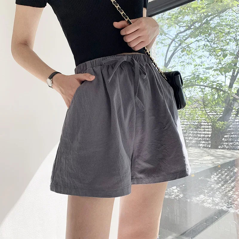 Højtaljet Bomuldshør Sportsshorts | Sommer | Forår - Javina