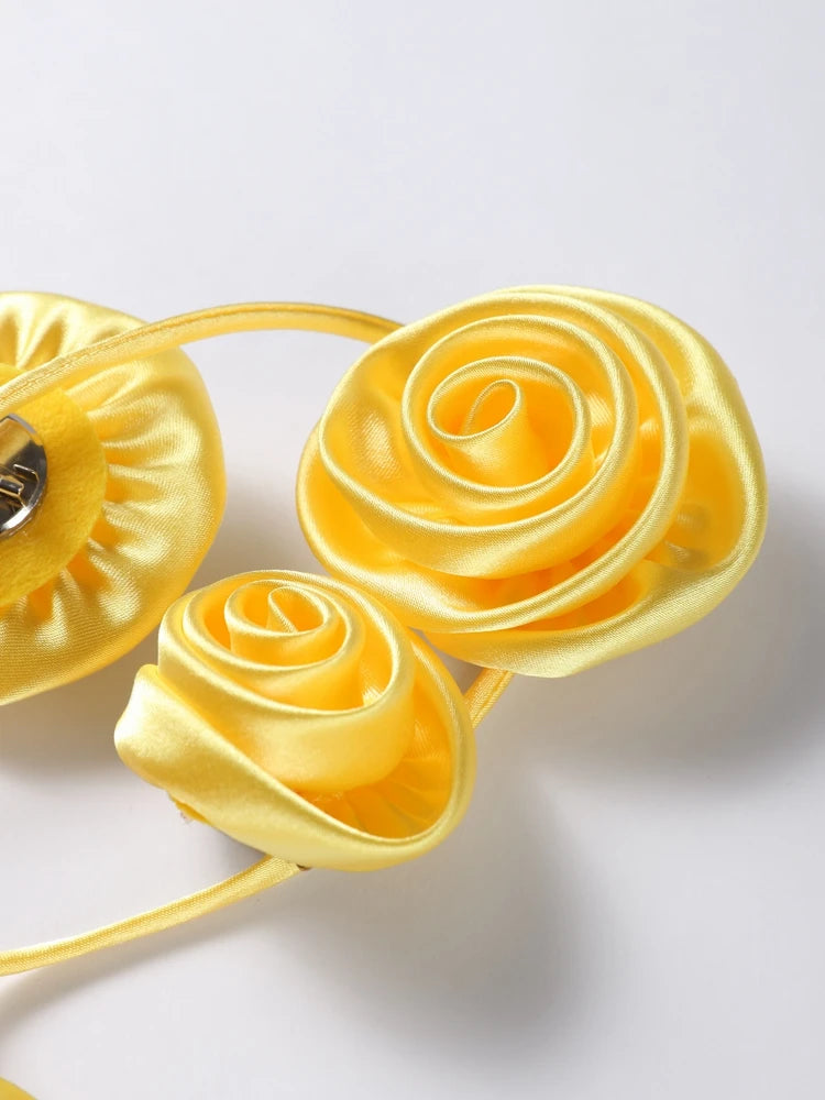 Kort Kjole til Kvinder med 3D-blomster – Romantisk og Trendy - Flaviz