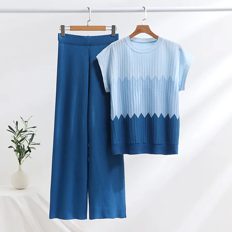Gradient strik lounge Sommer todelt sæt - Geronia