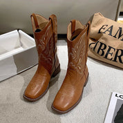 Broderede Cowboystøvler i Læder til Kvinder - Abbama