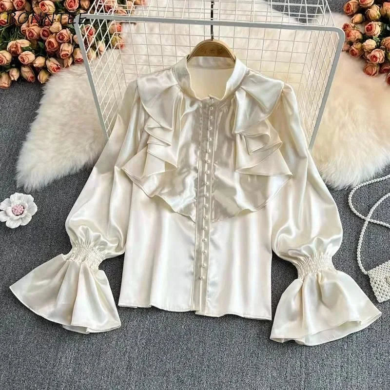 Kvinder Vintage Satin Bluse | Formel & Business Mode - Josinet