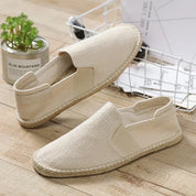 Lette Espadriller til Mænd | Åndbar Canvas Sommersko | Komfortable Glide På Sko med Hamp Fiber Såler - Colind