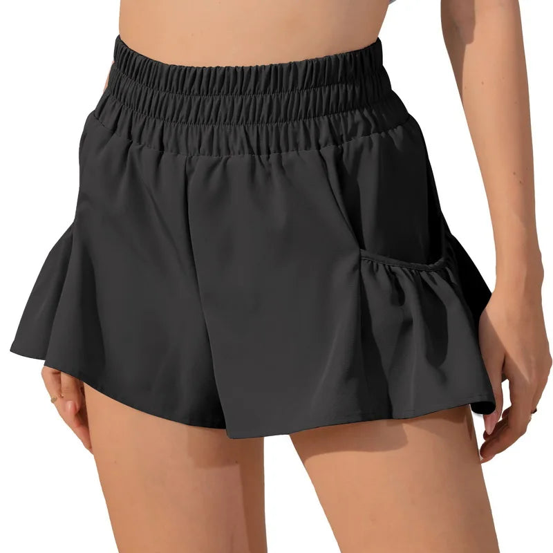 Sportsshorts til Kvinder med Flæser og Lommer | Yoga, Fitness, Fitnesscenter, Pilates - Casla
