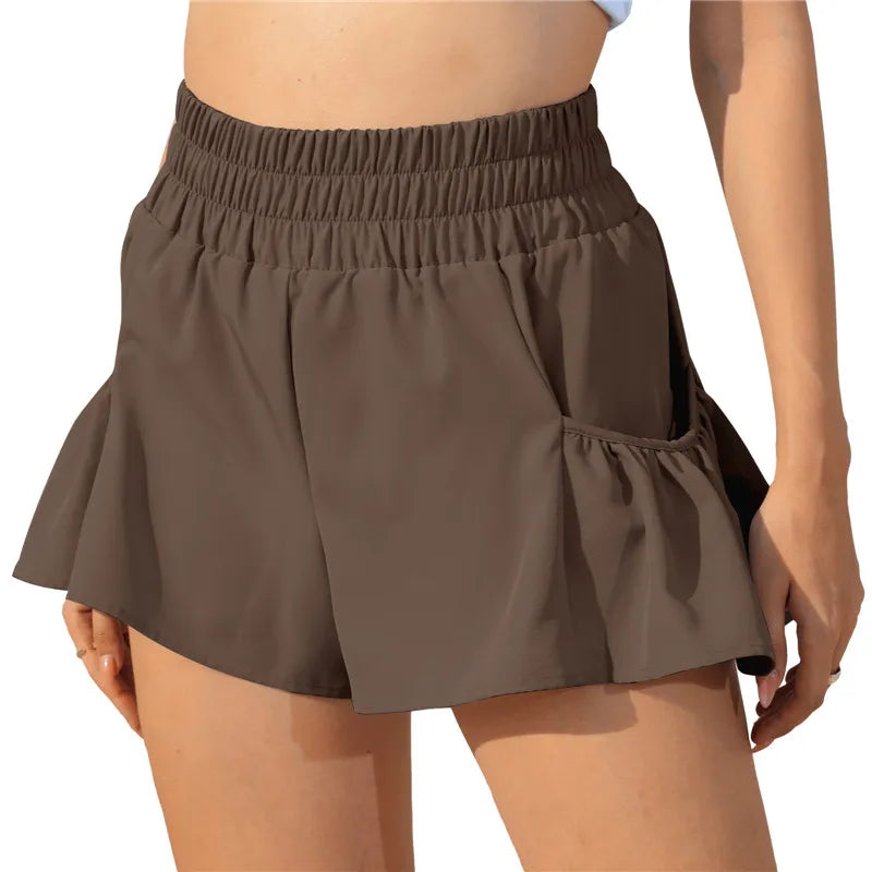 Sportsshorts til Kvinder med Flæser og Lommer | Yoga, Fitness, Fitnesscenter, Pilates - Casla