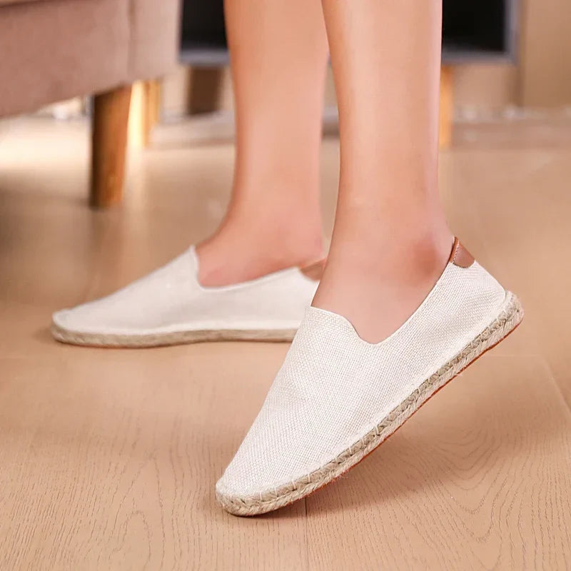 Letvægts Glide På Loafers Lavet af Canvas Materiale til Mænd og Kvinder - Alanie