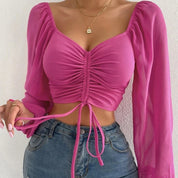 Moderne Damebluse med Pufærmer - Elegant Look til Enhver Lejlighed - Irmana