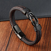 Flerlags Vævet Læderarmbånd til Mænd - Zacco