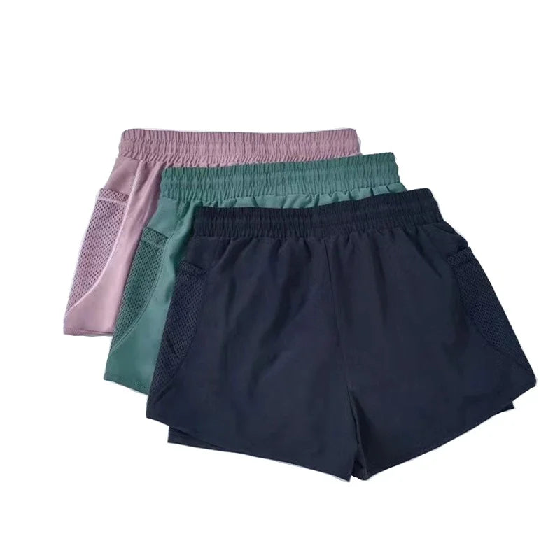Højtaljede Sommersportshorts til Kvinder | Hurtigtørrende og åndbare Fitnessshorts - Silvina