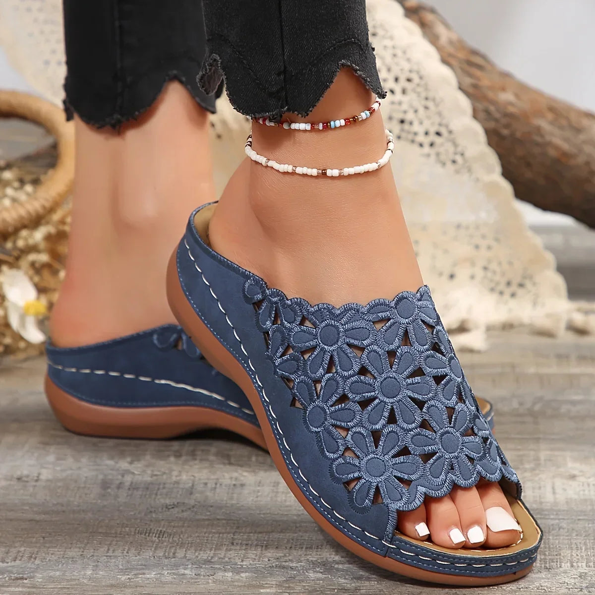Blomstrede Hule Sandaler - Chantal