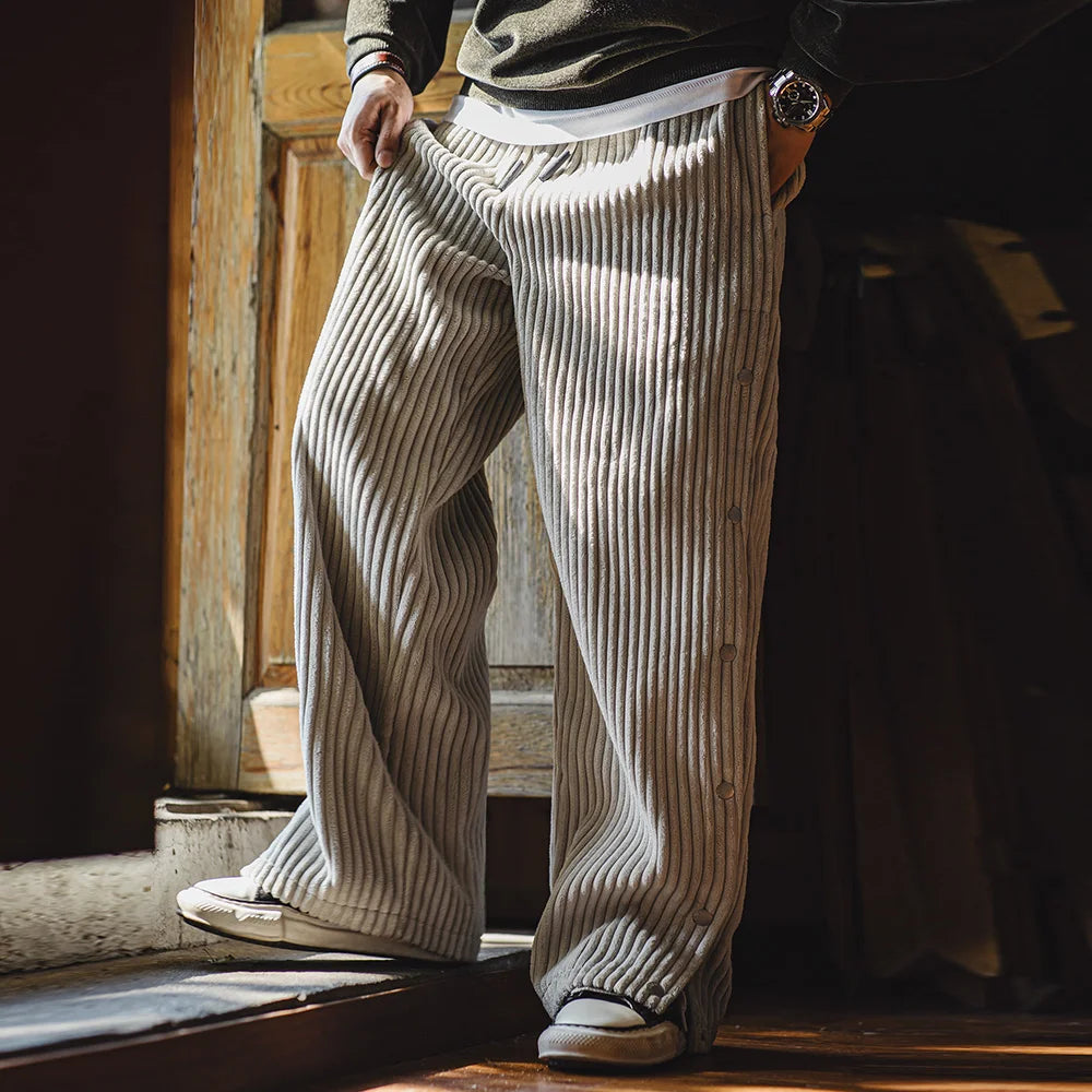 Streetwear Fløjlsbukser med Trykknapper - Charl