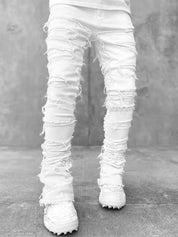 Distressed Straight Denim Herrebukser til Hip Hop Streetwear Stil - Nortun