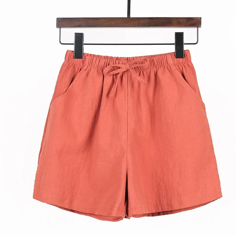 Casual Højtaljede Hørshorts til Kvinder - Shaya