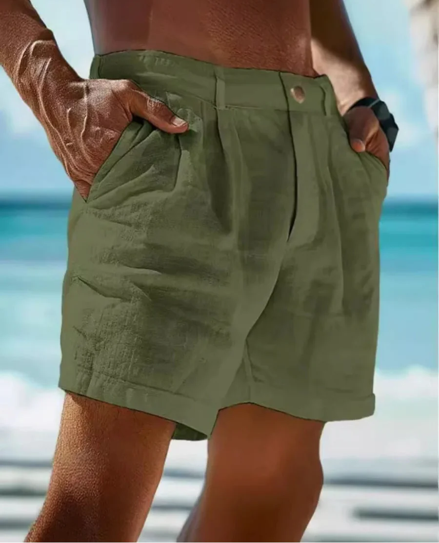 Klassiske Linned Slim Pasform Herreshorts | Forår | Sommer - Chons