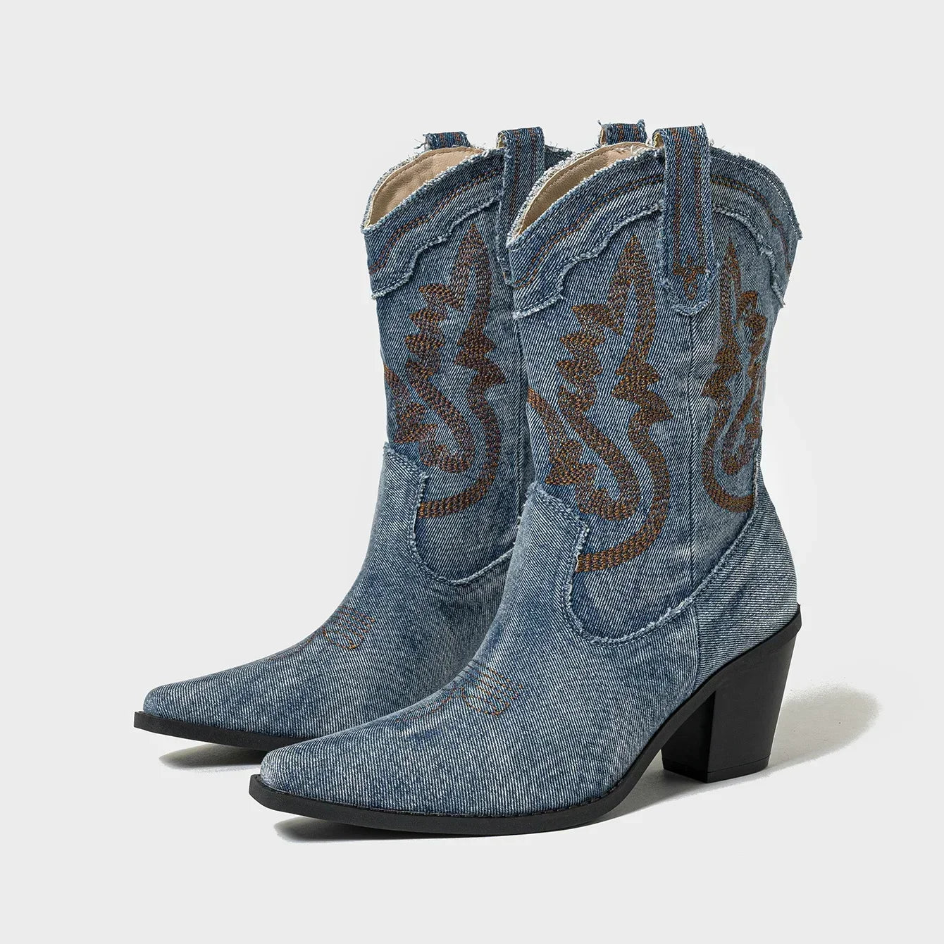 Broderede Vestlige Cowboystøvler til Kvinder | Forårs Kollektion - Adelia