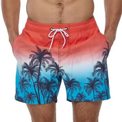 Strandshorts med tropisk tryk elastisk talje til mænd - Quveno