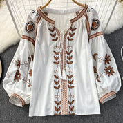 Boho Stil langærmet Bluse - Evenia