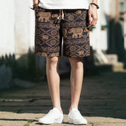 Hip Hop-Printede Bomuldshorts med Snoretræk | Sommer | Forår - Marok