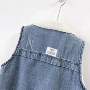 Denimvest med fleecefor til kvinder l forårskollektion - Spaka
