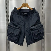 Elastisk justerbar talje Cargo Stil Shorts med store lynlåslommer - Tizzo