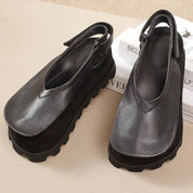 Chunky slingback-sandaler med lukket front og rillet sål - Pendia