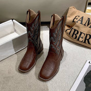 Broderede Cowboystøvler i Læder til Kvinder - Abbama