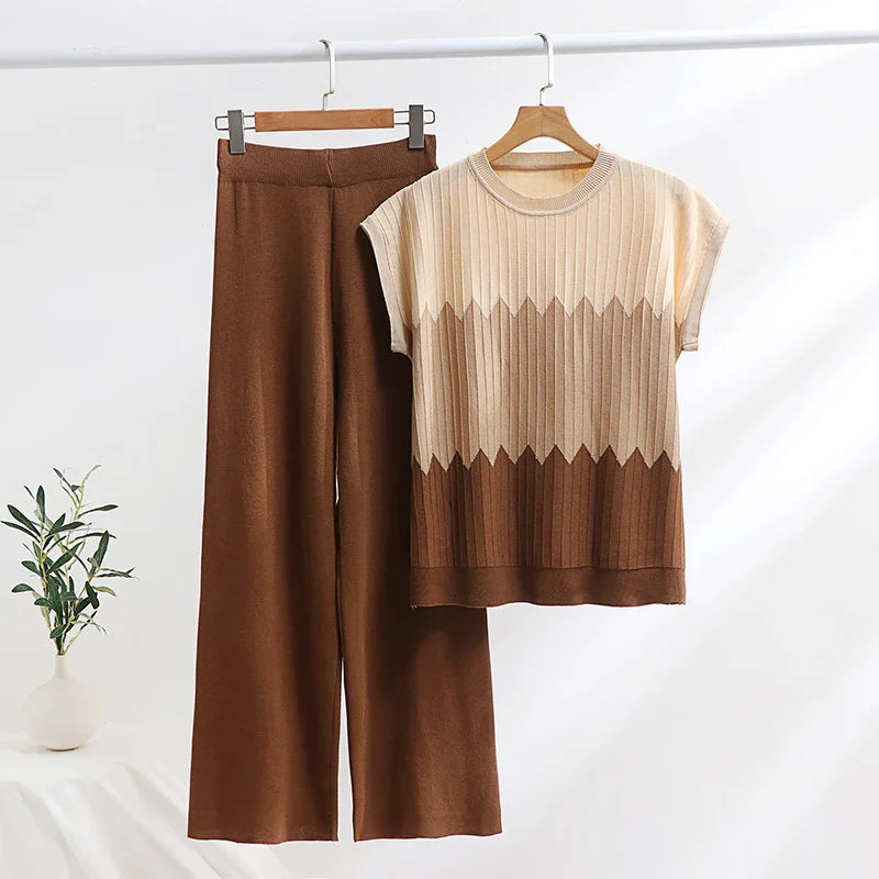 Gradient strik lounge Sommer todelt sæt - Geronia